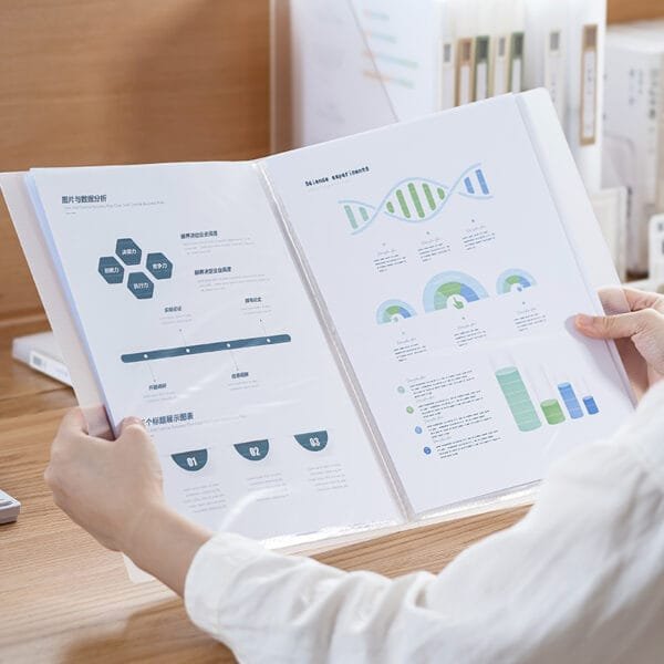 A4 Size File Storage Plastic Folder Document Collection Book Multi-Layer Binder Student Test Paper Information Book