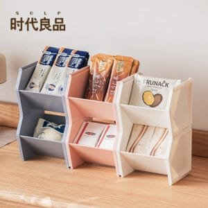 3-color snack storage containers table for tea bag snacks small items, can be freely combined stacked high storage box