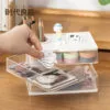 3-layer storage box 3-layer storage box Transparent rotating stationery storage box Dustproof storage Put away small objects