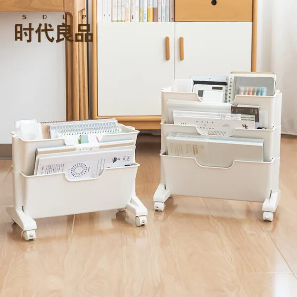 2 layer-Multi-Tier Movable Bookshelf Storage 2 layer-Multi-Tier Movable Bookshelf Storage English book shelves Mobile storage boxes Wholesale plastic reading shelves
