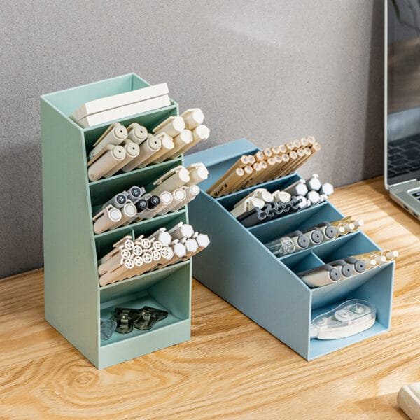 5-Compartment Storage Box Plastic Diagonal-Insert Pen Holder Multi-Specification Simple torage Rack