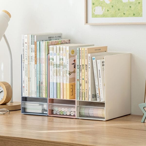 2 functional pencil holder storage cases -creative design detachable partition, high appearance level multi-functional storage box book storage and pen holder two in one