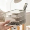 3-layer storage box 3-layer storage box Transparent rotating stationery storage box Dustproof storage Put away small objects