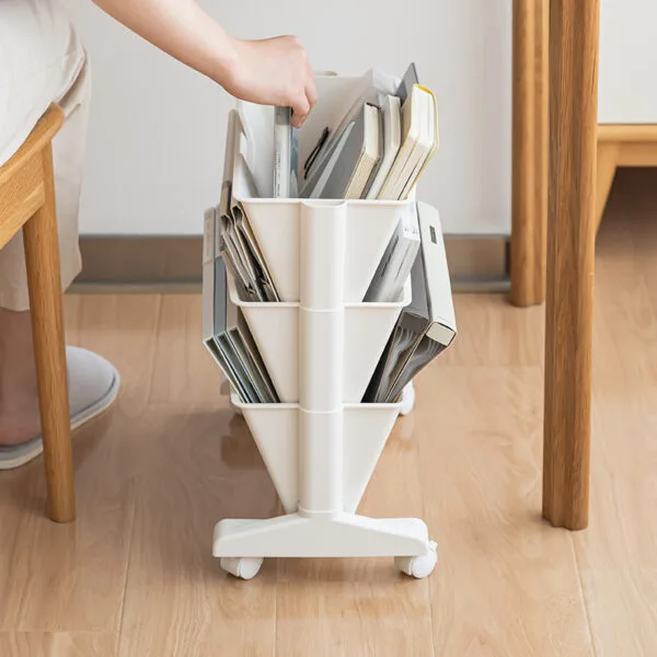 2 layer-Multi-Tier Movable Bookshelf Storage 2 layer-Multi-Tier Movable Bookshelf Storage English book shelves Mobile storage boxes Wholesale plastic reading shelves