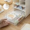 Pen Holder 9-Compartment Pen Holder 9-Compartment Slant-In Bring Drawer Storage Box Plastic Desk Rack Simple Bookshelf