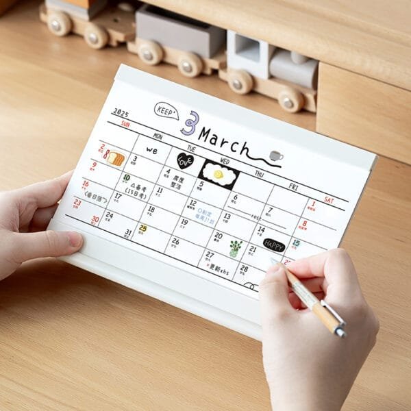 calendar stand 2-uses 2025 new calendar Student desk surface fun ornaments Notepad calendar photo frame