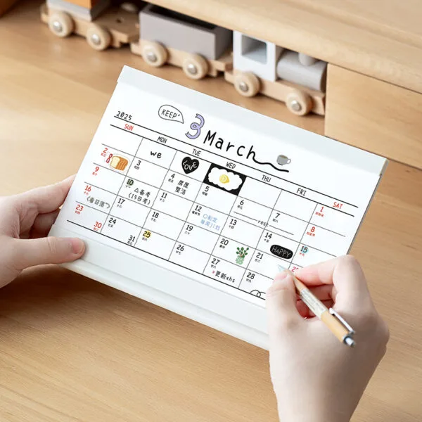 calendar stand 2-uses 2025 new calendar Student desk surface fun ornaments Notepad calendar photo frame