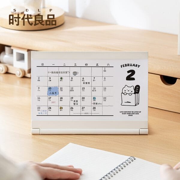 4-color photo frame calendar New-style cute desk calendar frame 2025 Cartoon creative small desk calendar Student desk top furnishings