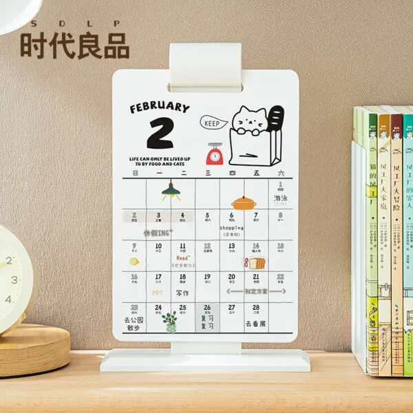 2-uses Plastic Calendar 2025 self-discipline plan calendar is a new office desk ornament creative calendar notebook