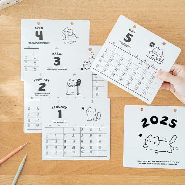 3-colors  cartoon calendar 2025  high beauty desk calendar small ornaments can record calendar shelf calendar schedule