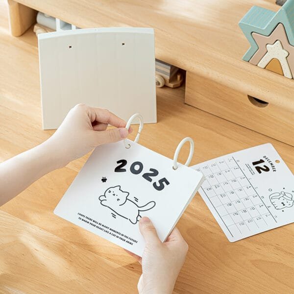 3-colors  cartoon calendar 2025  high beauty desk calendar small ornaments can record calendar shelf calendar schedule