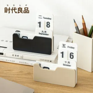 Plastic Calendar 6-colors  creative and small desk ornament with a rotating page of a ten-thousand-year calendar made PS material