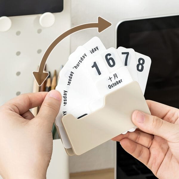 Plastic Calendar 6-colors  creative and small desk ornament with a rotating page of a ten-thousand-year calendar made PS material