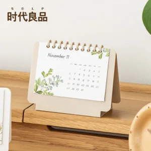 2-sides Desk calendar 2025 Simple desktop desk calendar ornaments Creative page turning Portable compact PP plastic calendar