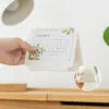 2-sides Desk calendar 2025 Simple desktop desk calendar ornaments Creative page turning Portable compact PP plastic calendar