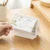 2-sides Desk calendar 2025 Simple desktop desk calendar ornaments Creative page turning Portable compact PP plastic calendar