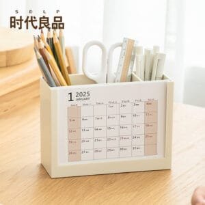 4-colors Desk Calendar 2025 Creative plan pen holder High appearance level multifunctional desk calendar notepad Pen tube storage box