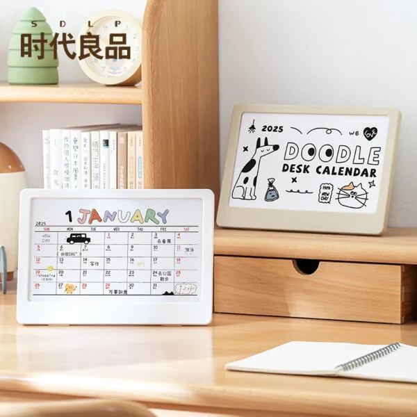 photo frame calendar 12-months 2025 small desk calendar frame Little Fresh plan notepad Student desktop calendar creative ornaments