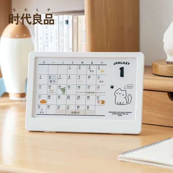 2025 photo frame calendar Student notepad Creative platform calendar Office desktop punching card display Student notepad