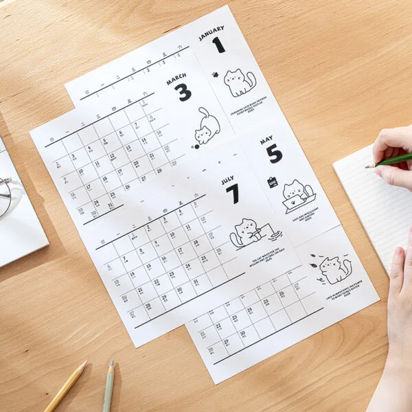 2025 photo frame calendar Student notepad Creative platform calendar Office desktop punching card display Student notepad