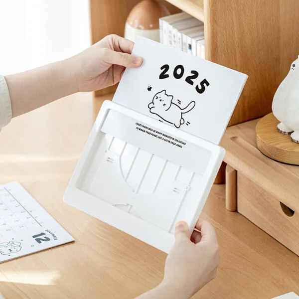 2025 photo frame calendar Student notepad Creative platform calendar Office desktop punching card display Student notepad