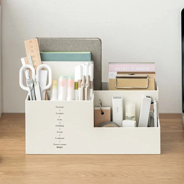 3-Lattice Plastic Placement Box Pen Holder Office Desk Table Partition Storage Box  Study Stationery