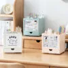 Calendar Pen Holder-360° rotation Large-capacity rotating pen holder Simple graffiti punch card notepad calendar Desktop multi-purpose storage