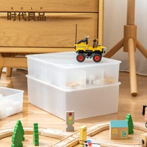 3-Specifications Plastic Storage Box 3-Specifications Plastic Storage Box Partition Plastic Storage Box Toy Storage Belt Cover Dust-Proof Storage Box