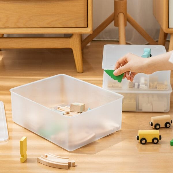 3-Specifications Plastic Storage Box 3-Specifications Plastic Storage Box Partition Plastic Storage Box Toy Storage Belt Cover Dust-Proof Storage Box