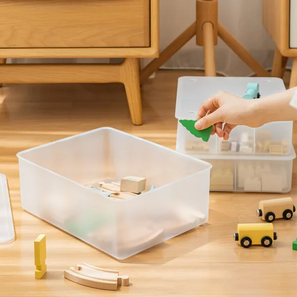 3-Specifications Plastic Storage Box Partition Plastic Storage Box Toy Storage Belt Cover Dust-Proof Storage Box