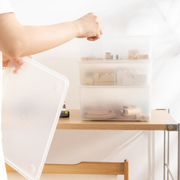 3-Specifications Plastic Storage Box 3-Specifications Plastic Storage Box Partition Plastic Storage Box Toy Storage Belt Cover Dust-Proof Storage Box