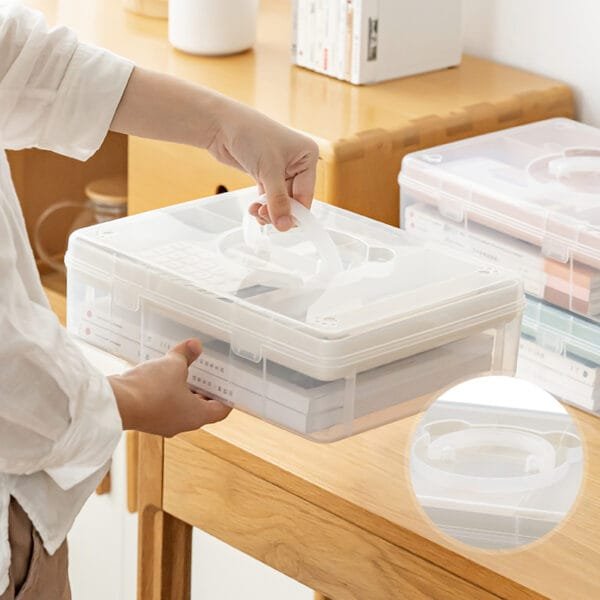 6-Grid Calligraphy Data Bag 6-Grid Calligraphy Data Bag Large Capacity Transparent Plastic Student File Bag A4 Calligraphy Material Bag Storage Bag