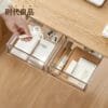 2-Color Transparent Storage Box Large Capacity Expansion Desk Storage No Nail Adhesive Transparent Drawer Design For Stationery Storage