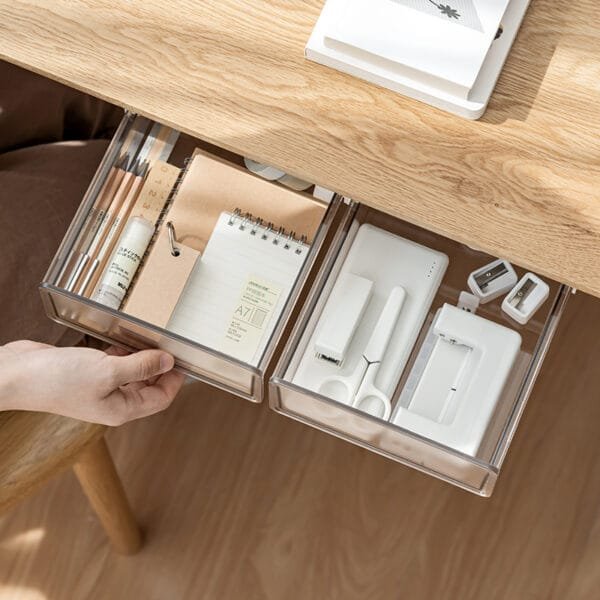 Storage Box Bear 5KG Under The Desk Drawer Invisible Storage Box Office Desk Bottom Storage Shelf Desk-Style Magic Tool Stationery Organizer Box