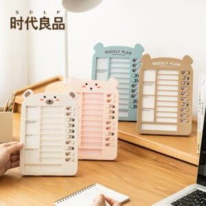 13-inner pages Planner Board 13-inner pages Planner Board Customizable self-discipline punch card Creative Plastic material student stationery