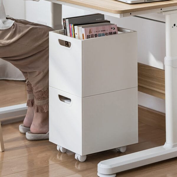 Storage Box With 4 Wheels Simple Student Desk With Wheels Large Capacity Plastic Daily Use Children's Toys Storage Box