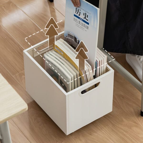 4-Color Books Storage Box Heavy Bearing Stability Bring Hands On Both Sides Clean Tidy Books Take Convenient