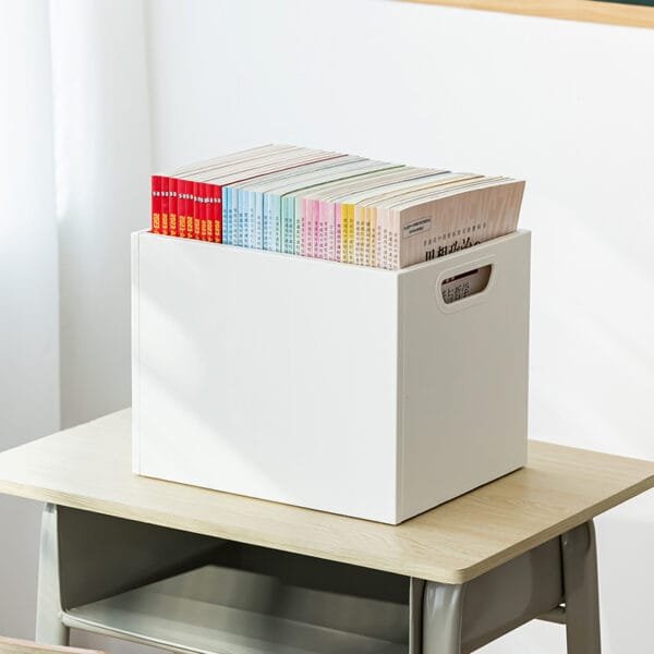 4-Color Books Storage Box Heavy Bearing Stability Bring Hands On Both Sides Clean Tidy Books Take Convenient