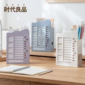 Planner Board 14-cards Primary school students' time management table Desktop management Plastic learning punch card device