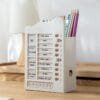 Planner Board 5-designs New upgrade of the self-discipline punch card，With a pen holder，Table top stationery large capacity storage box