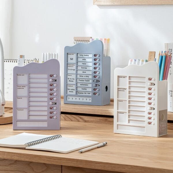 10-plans Reusable Planner Board Study schedule Children's task planning Bring pen holder storage box time management table