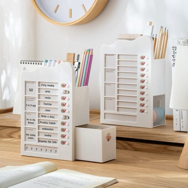 10-plans Reusable Planner Board Study schedule Children's task planning Bring pen holder storage box time management table