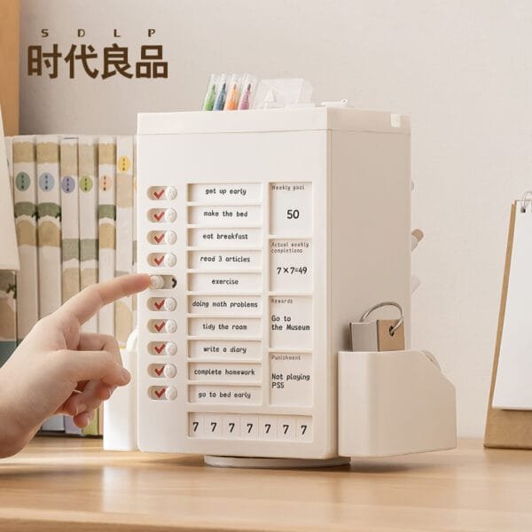 11-squares Rotating Planner Board 11-squares Rotating Planner Board Stationery supplies Pupils gift Christmas present Table-top plastic pen-holder storage box