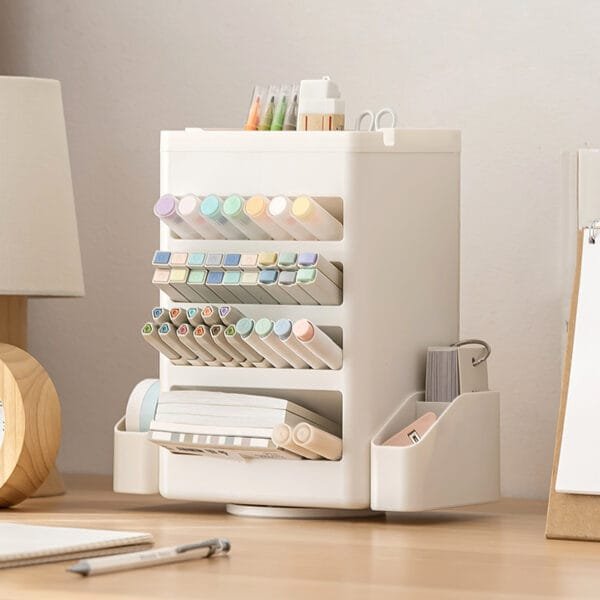 3-colors Rotating Planner Board New upgrade rotation self-discipline punch pen holder Desktop stationery storage box supplies