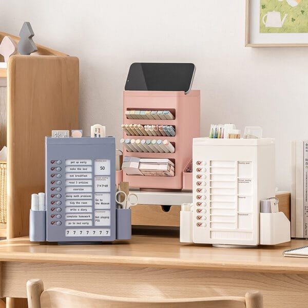 11-squares Rotating Planner Board 11-squares Rotating Planner Board Stationery supplies Pupils gift Christmas present Table-top plastic pen-holder storage box