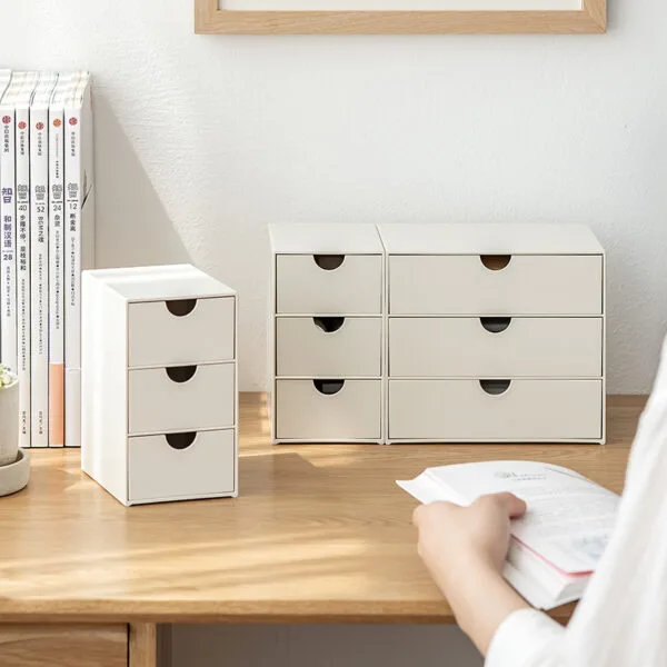 3-Grid Classification Storage Box Large-Capacity Desk Drawer Type Multi-Layer Desktop File Cabinet Storage Rack