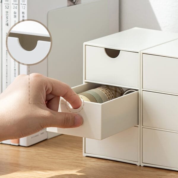 3-Drawer Cosmetics Storage Box 3-Drawer Cosmetics Storage Box Home Storage Box Plastic Storage Drawer Type Creative Sorting Cabinet Desktop Box