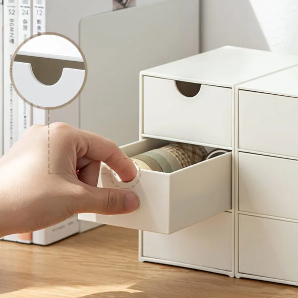 3-Drawer Cosmetics Storage Box Home Storage Box Plastic Storage Drawer Type Creative Sorting Cabinet Desktop Box