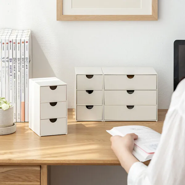 3-Drawer Cosmetics Storage Box Home Storage Box Plastic Storage Drawer Type Creative Sorting Cabinet Desktop Box