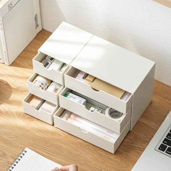3-Drawer Cosmetics Storage Box 3-Drawer Cosmetics Storage Box Home Storage Box Plastic Storage Drawer Type Creative Sorting Cabinet Desktop Box